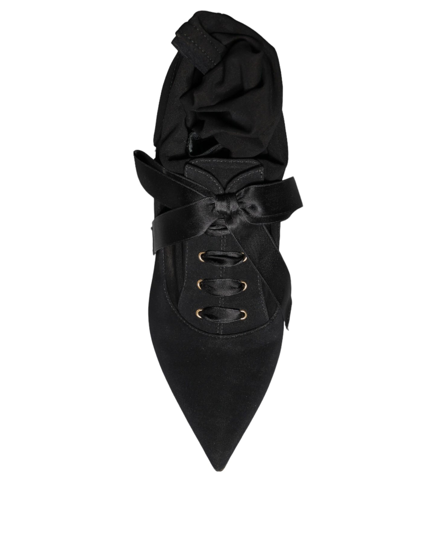 Dolce &amp; Gabbana Schwarze Stiletto-Absätze, wadenlange Stiefel