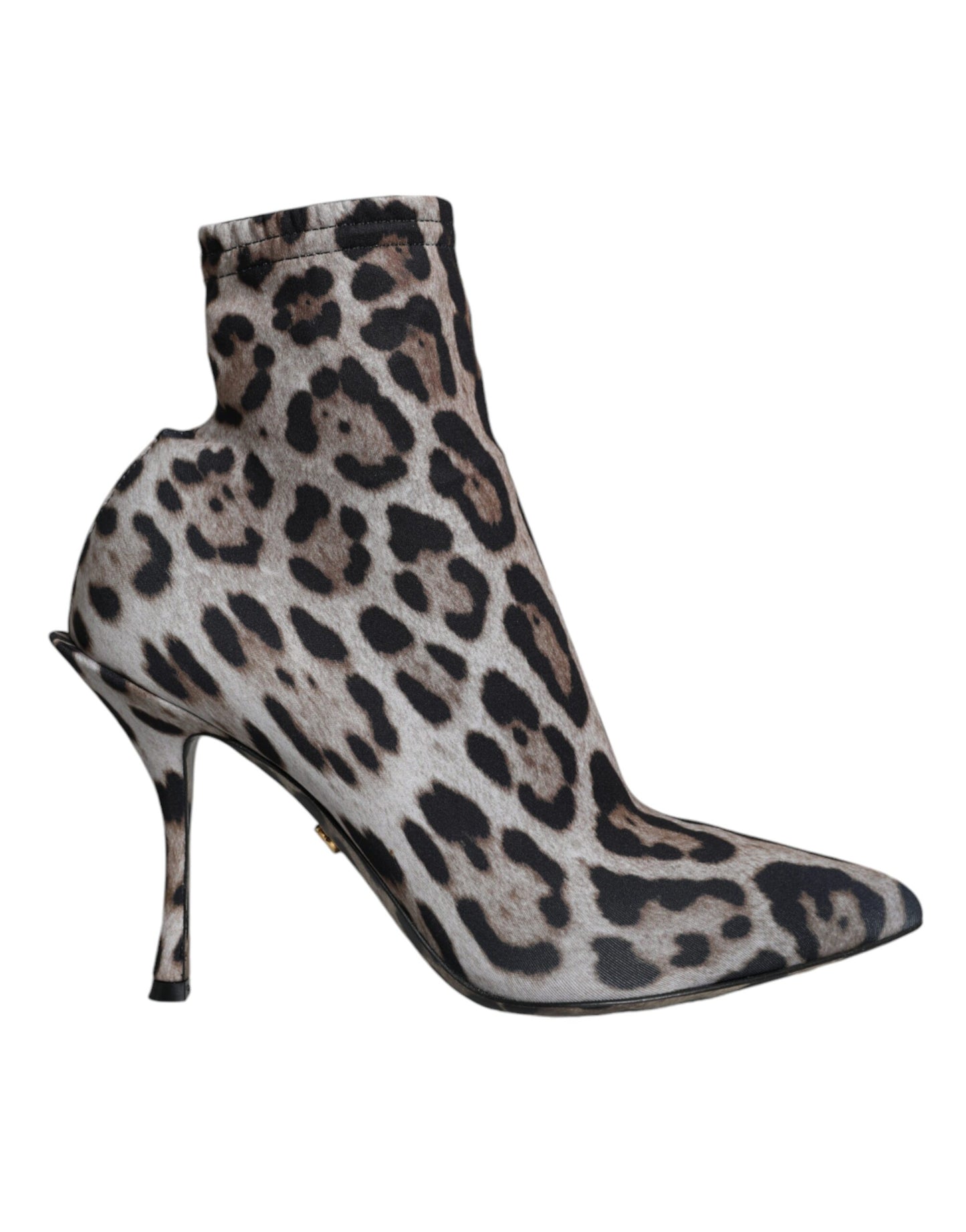 Dolce &amp; Gabbana Grau Leopard Stretch Heels Ankle Boots Schuhe