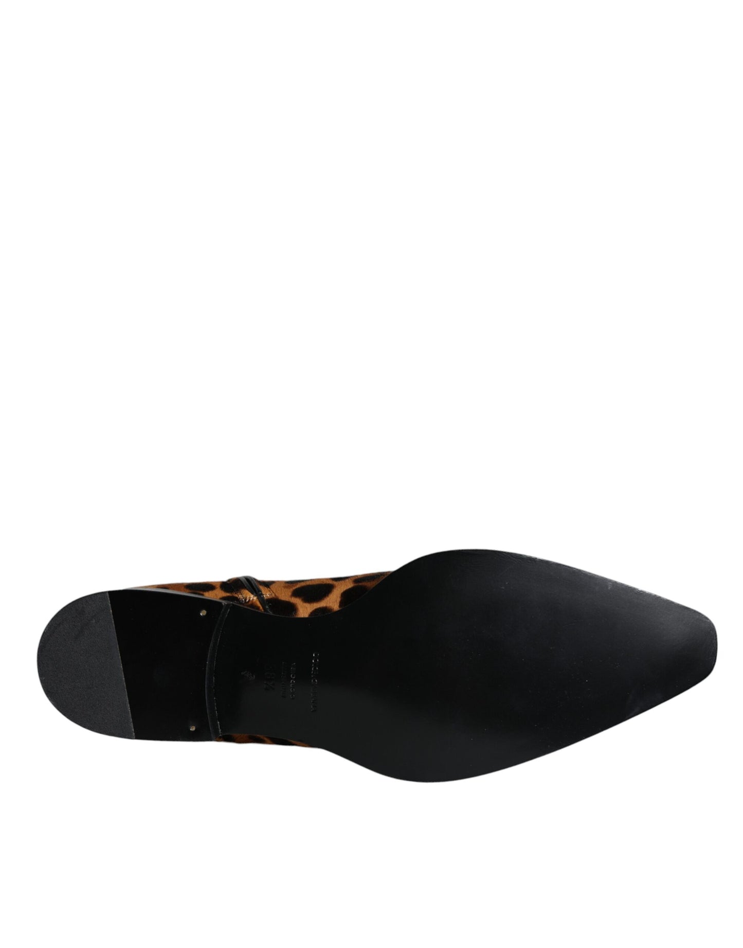 Dolce &amp; Gabbana Braune Stiefeletten aus Kalbsfell mit Leopardenmuster
