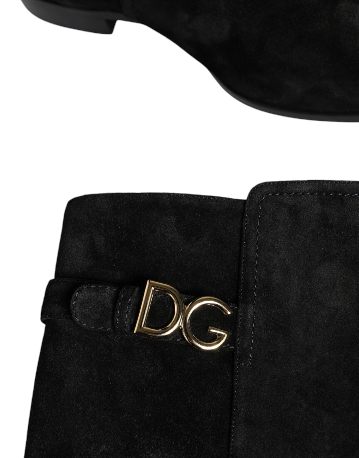 Dolce &amp; Gabbana – Kniehohe Stiefel aus schwarzem Wildleder