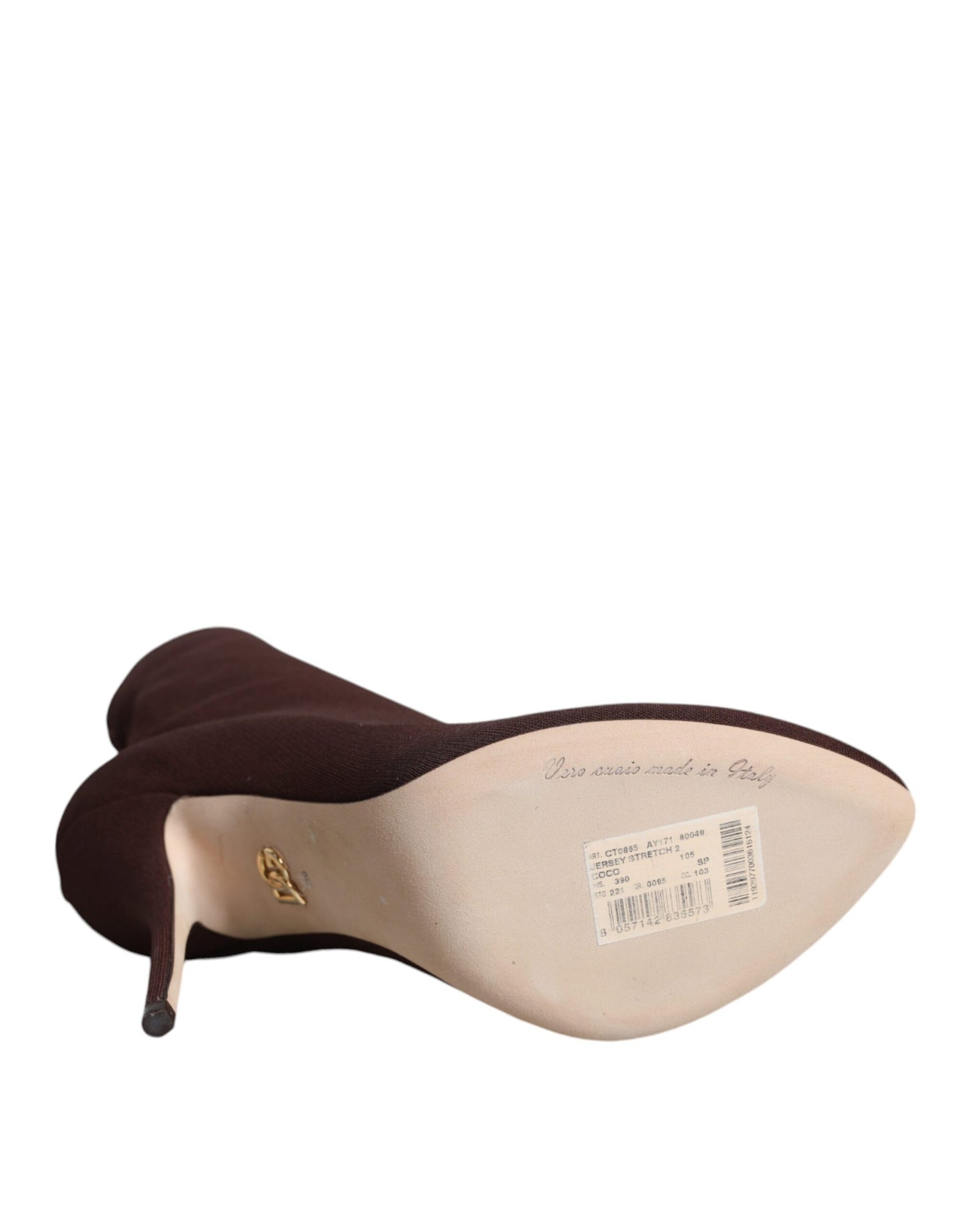 Dolce &amp; Gabbana Braune Stiletto Heels Socken Stiefeletten Schuhe