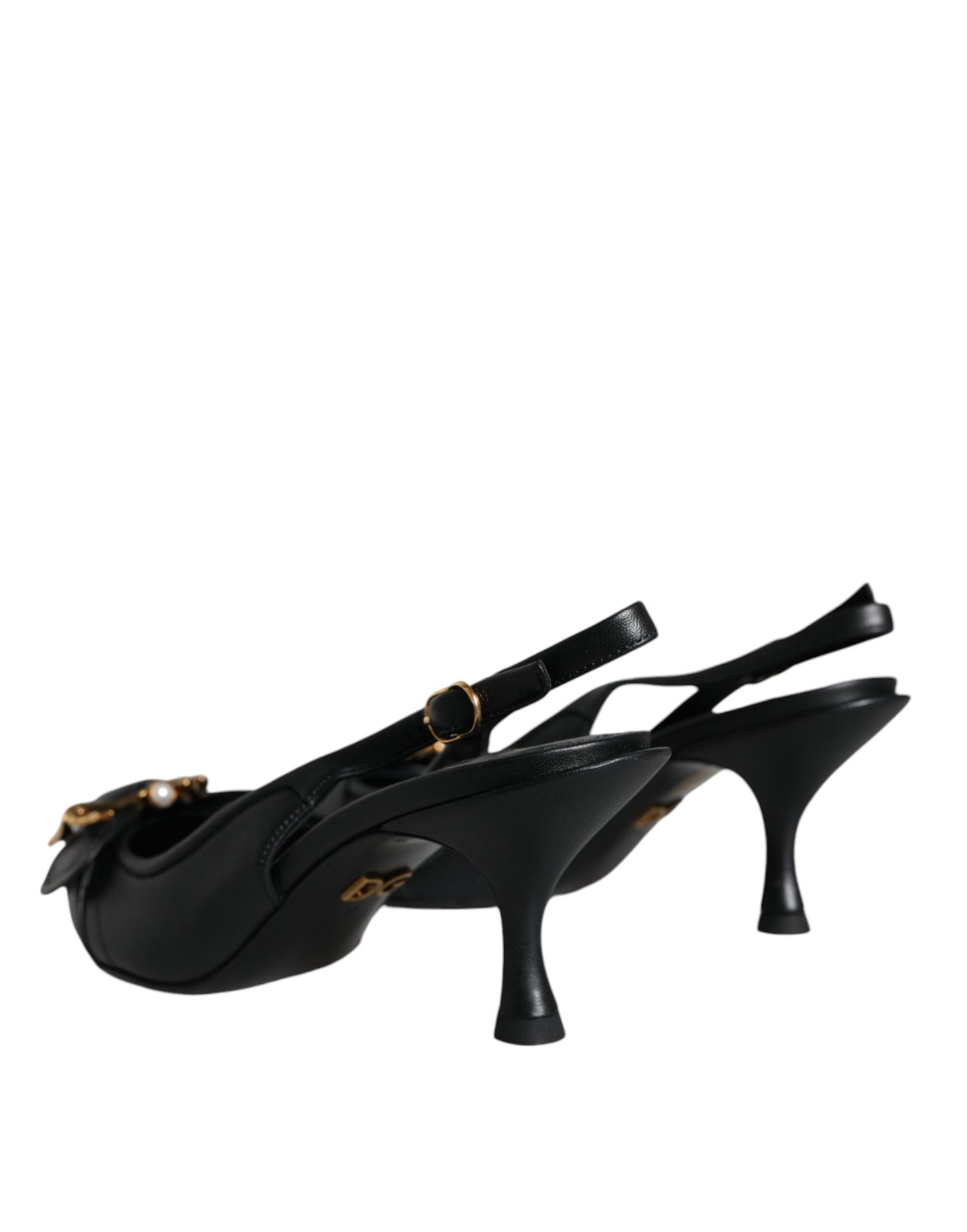 Dolce &amp; Gabbana – Schwarze Devotion-Slingback-Schuhe aus Leder