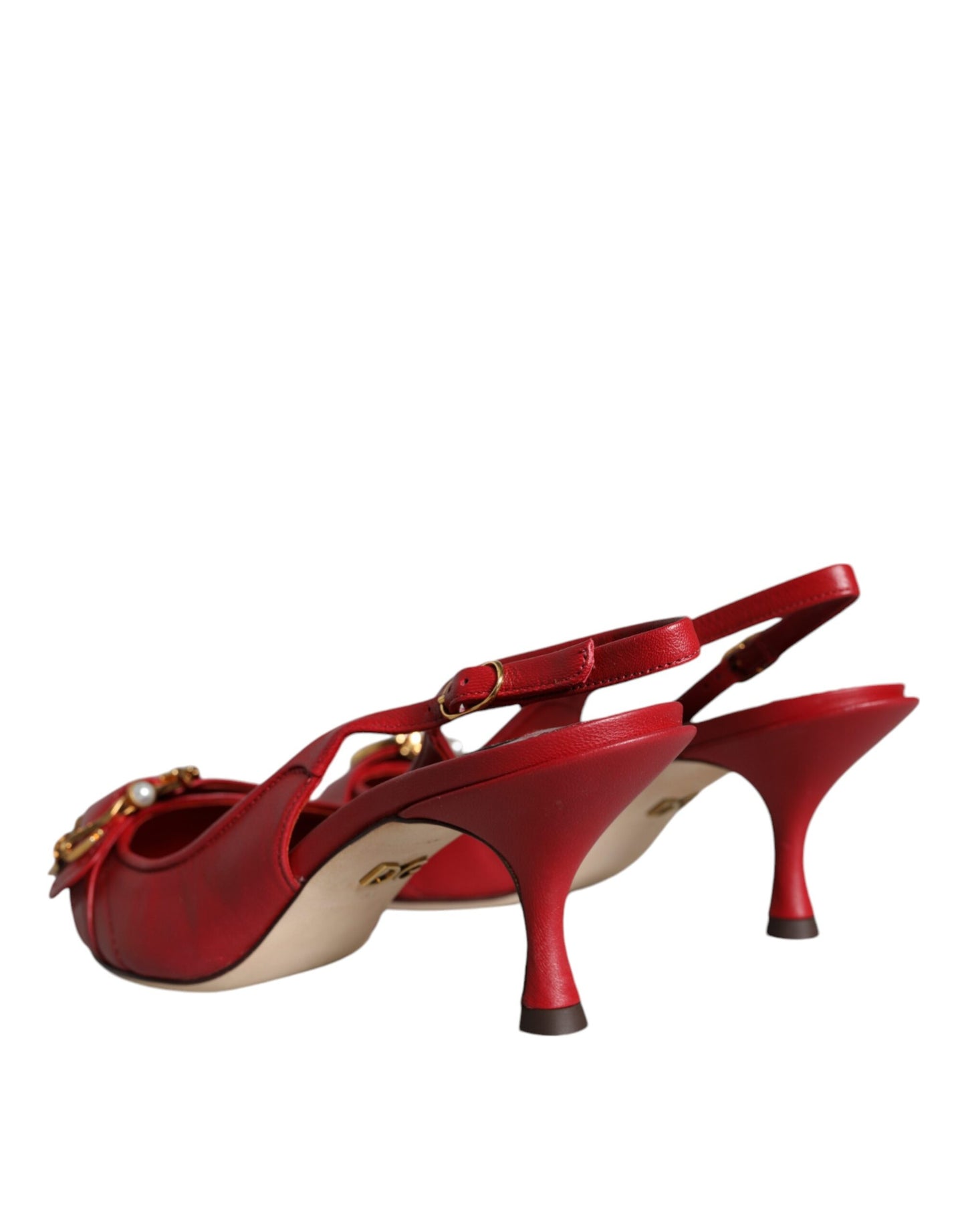 Dolce &amp; Gabbana – Rote Devotion-Slingback-Schuhe aus Leder