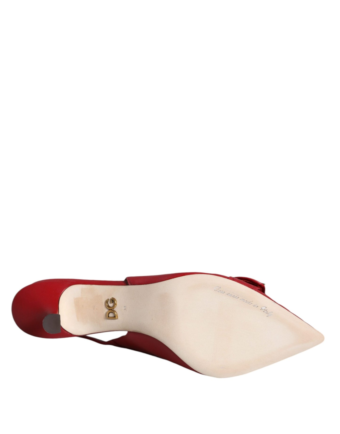Dolce &amp; Gabbana – Rote Devotion-Slingback-Schuhe aus Leder