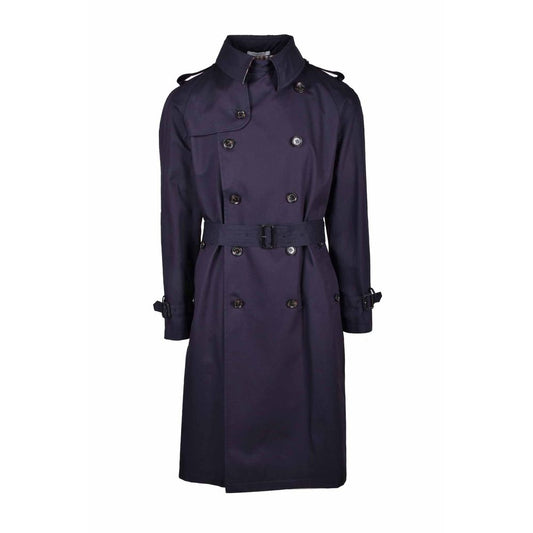 Aquascutum Herren-Trenchcoat aus blauer Baumwolle