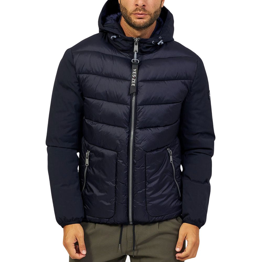 Yes Zee Blaue Nylon Herrenjacke