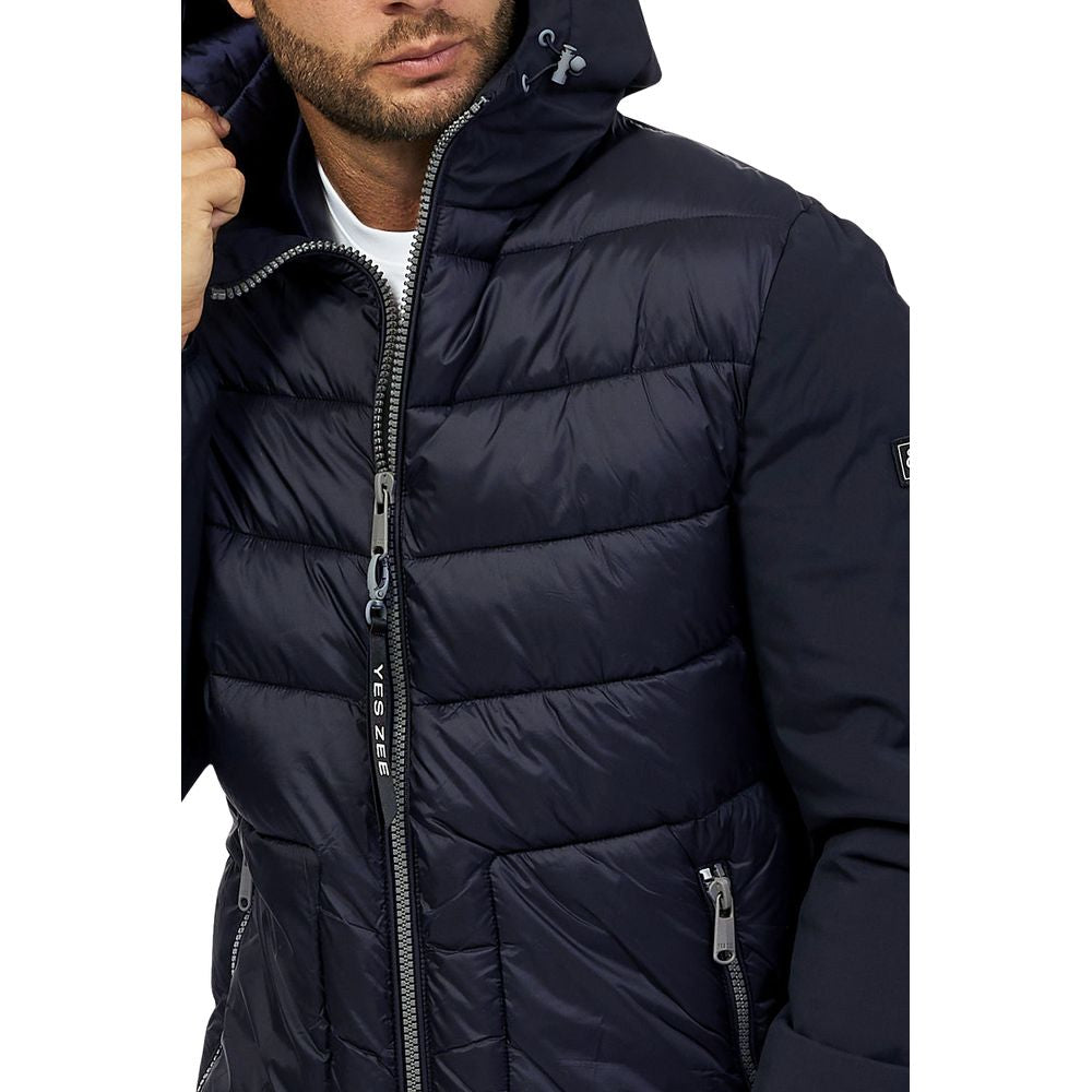 Yes Zee Blaue Nylon Herrenjacke