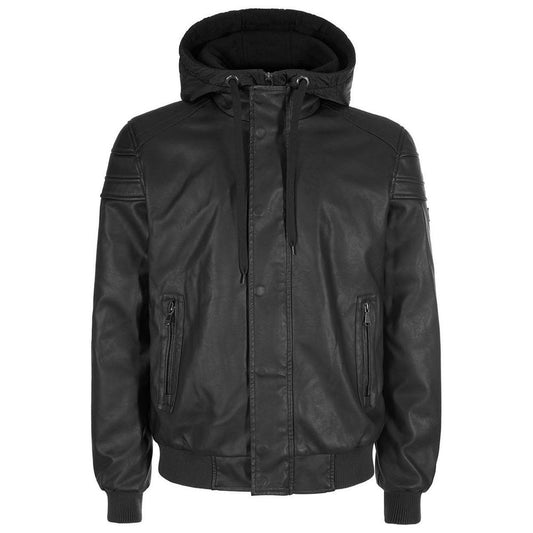 Yes Zee Schwarze Polyethylen-Herrenjacke
