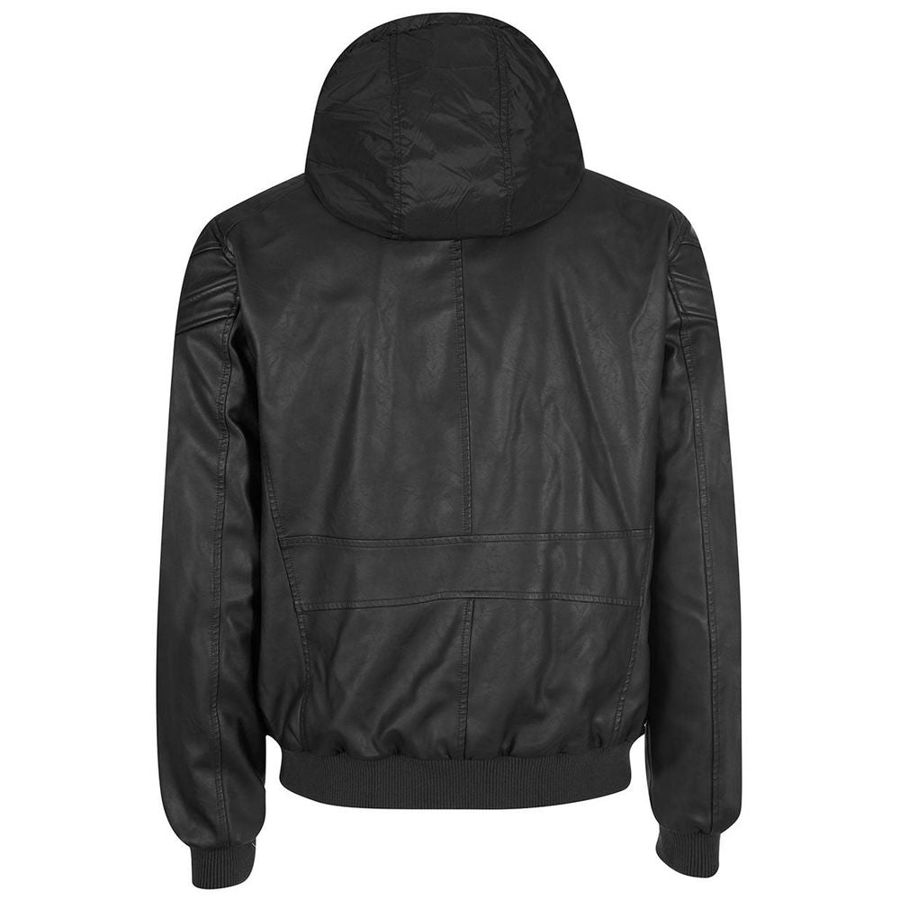 Yes Zee Schwarze Polyethylen-Herrenjacke