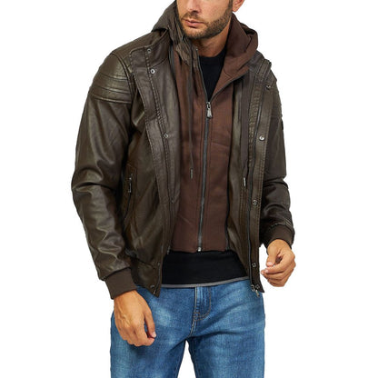 Yes Zee Herrenjacke aus Polyethylen, Braun