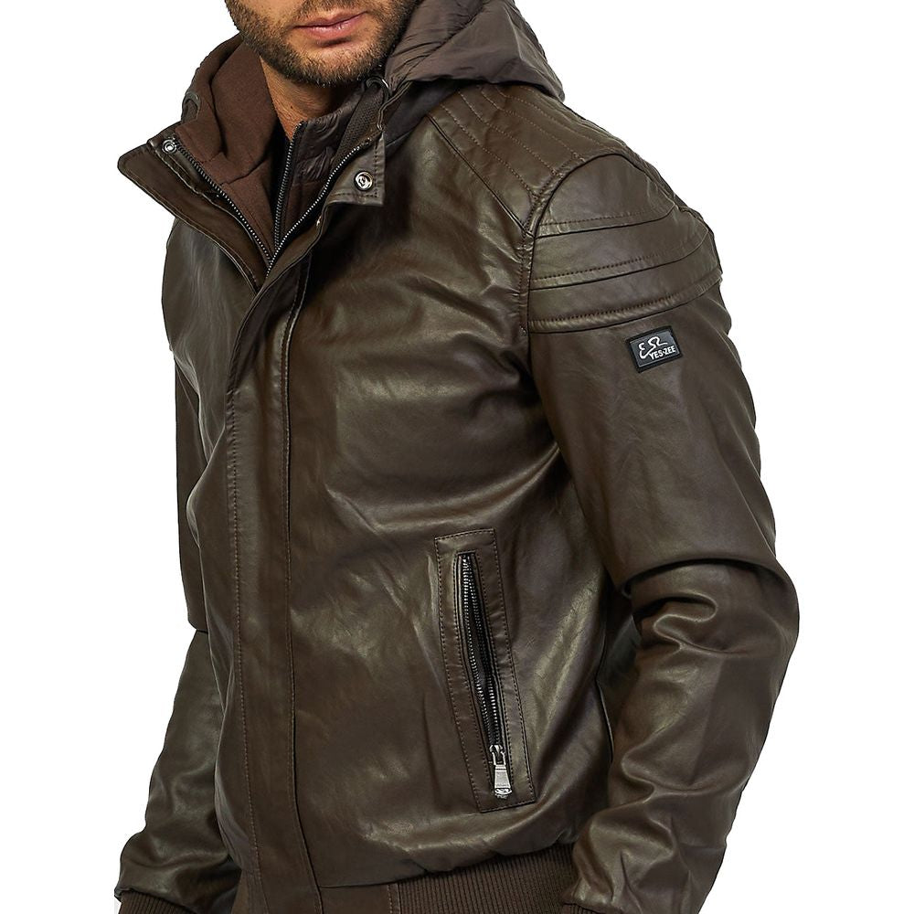 Yes Zee Herrenjacke aus Polyethylen, Braun