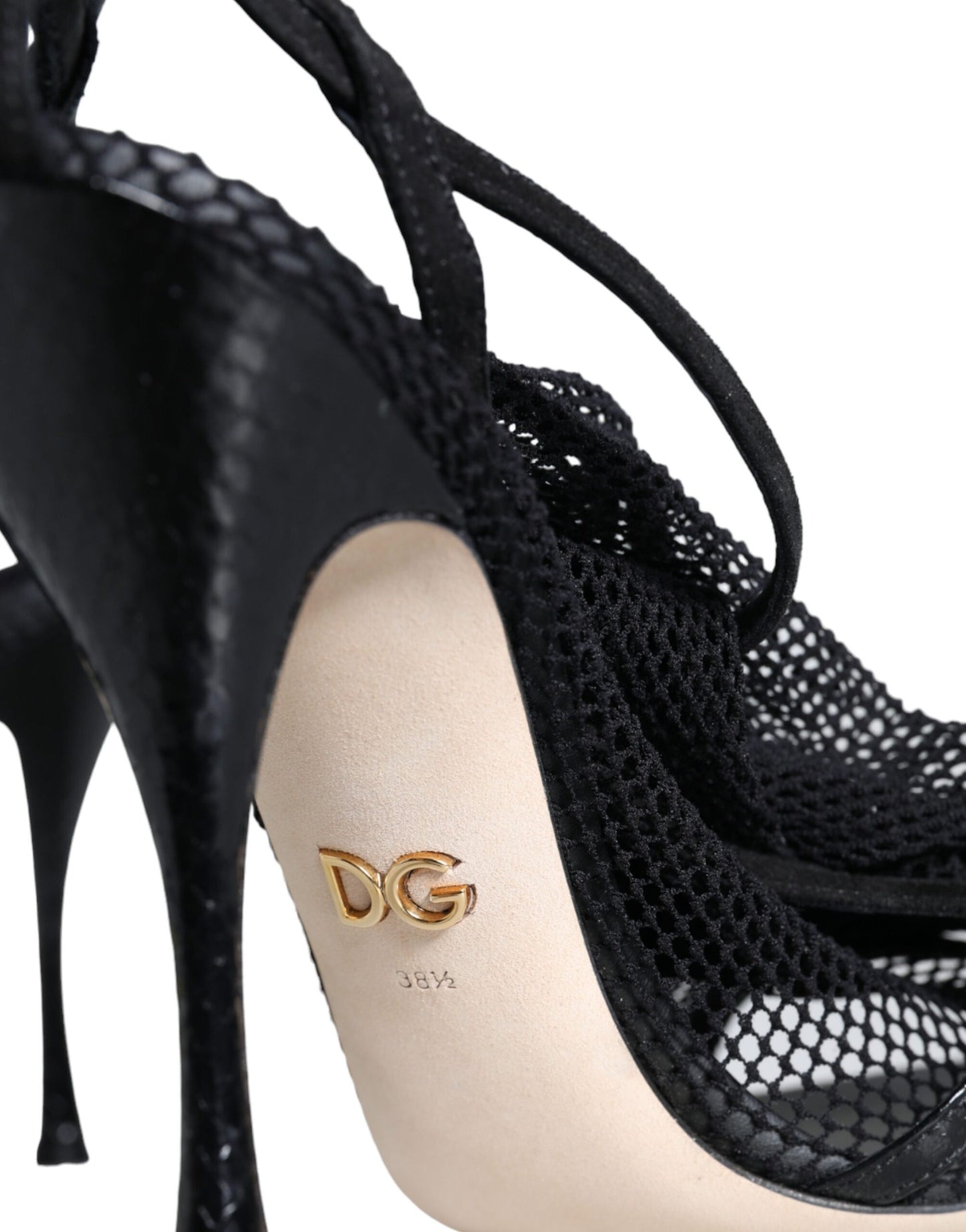 Dolce &amp; Gabbana Schwarze Mesh-Stiletto-Sandalen