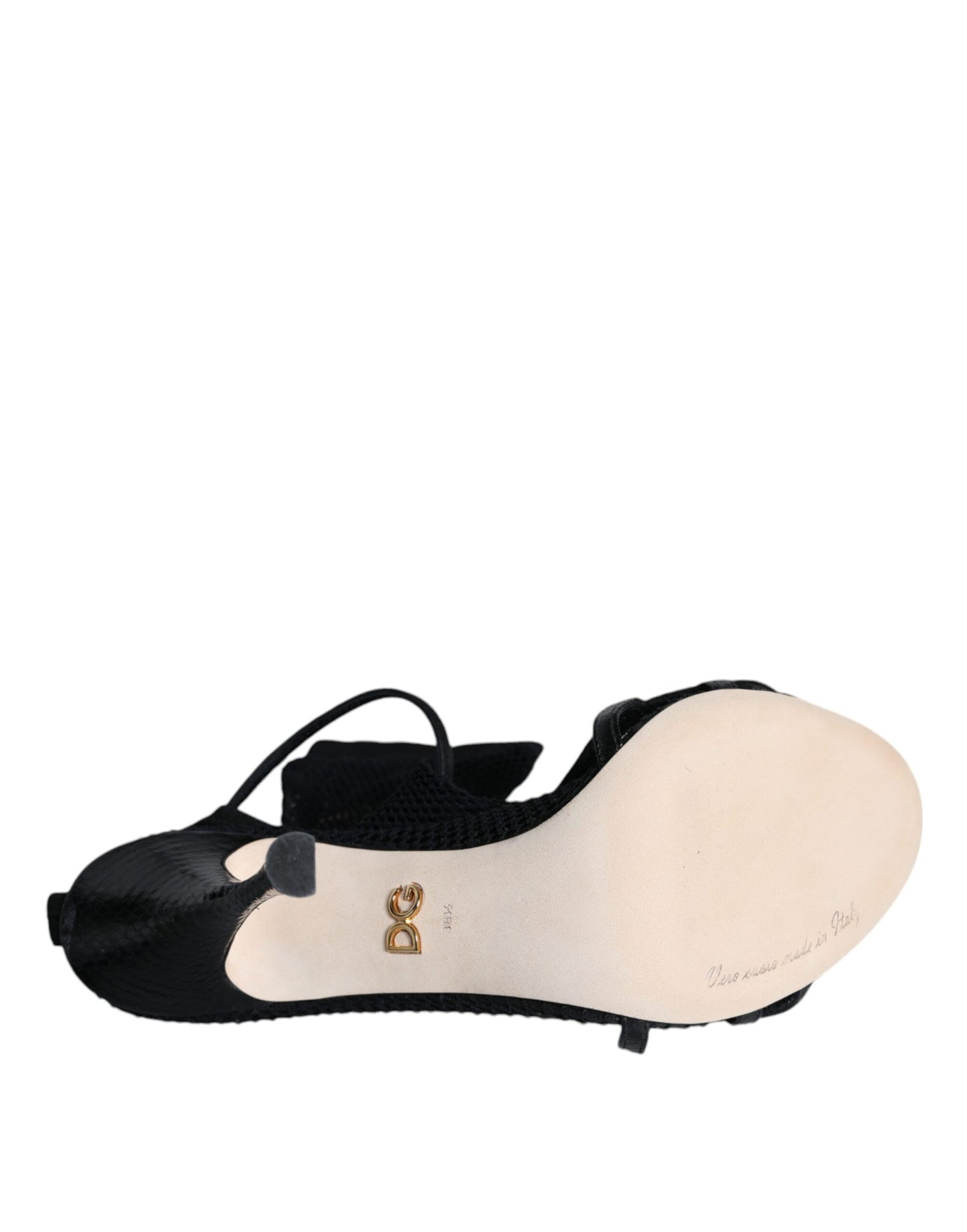 Dolce &amp; Gabbana Schwarze Mesh-Stiletto-Sandalen