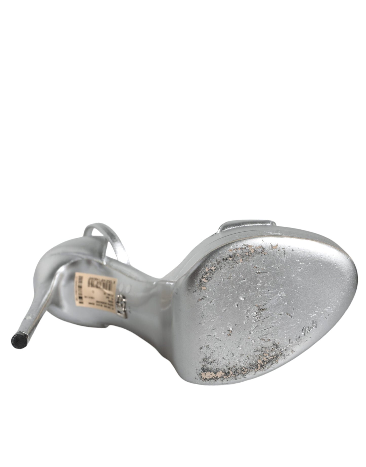 Dolce &amp; Gabbana Silber KEIRA Heels Knöchelriemen Sandalen Schuhe