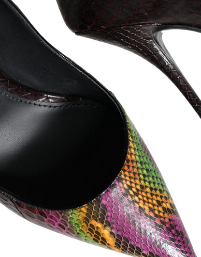 Dolce &amp; Gabbana Multicolor Exotic Leather Heels Pumps Schuhe