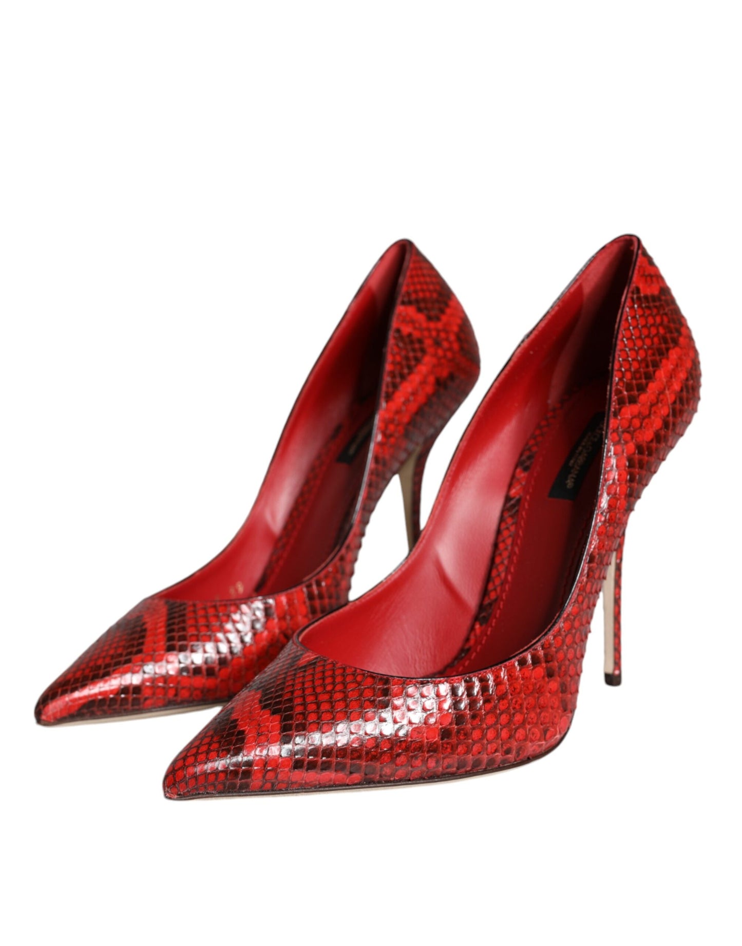 Dolce &amp; Gabbana Rote Leder Stiletto High Heels Pumps Schuhe