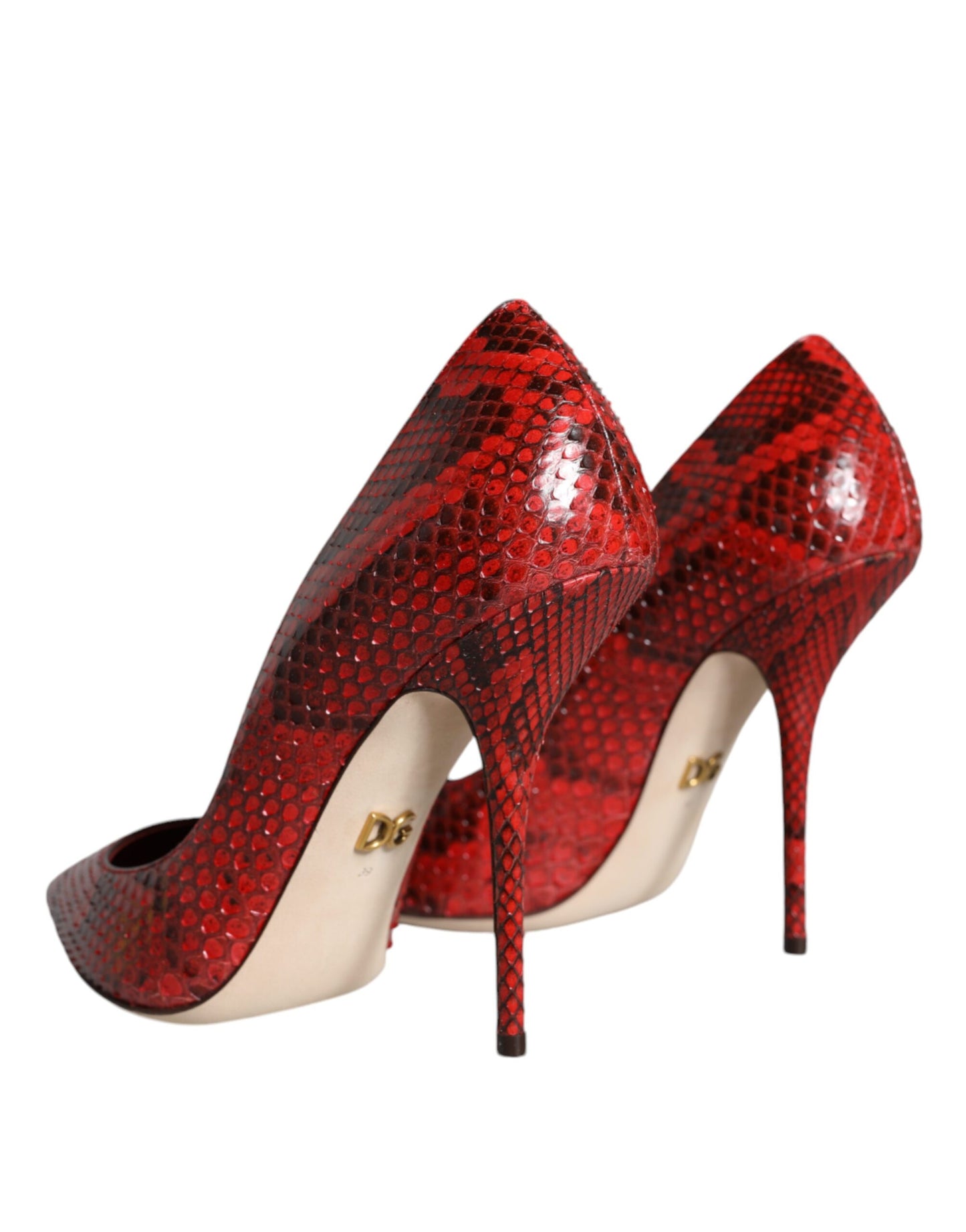 Dolce &amp; Gabbana Rote Leder Stiletto High Heels Pumps Schuhe