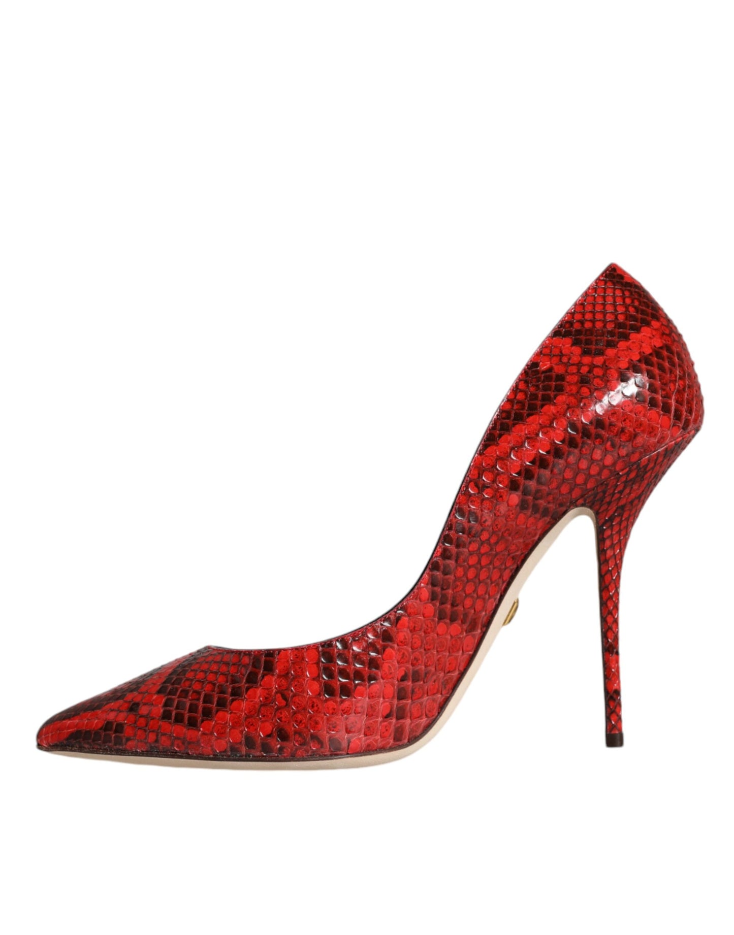 Dolce &amp; Gabbana Rote Leder Stiletto High Heels Pumps Schuhe
