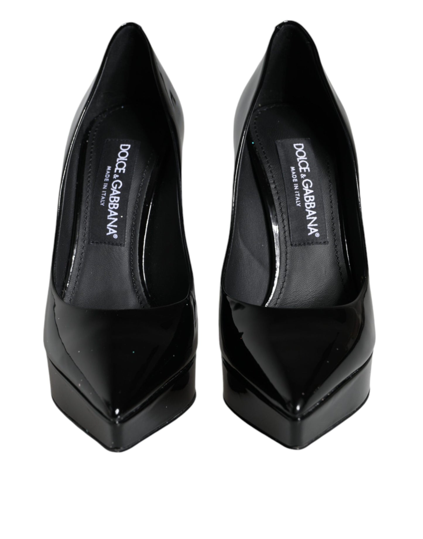 Dolce &amp; Gabbana Schwarze Pumps aus Leder mit Plateauabsatz