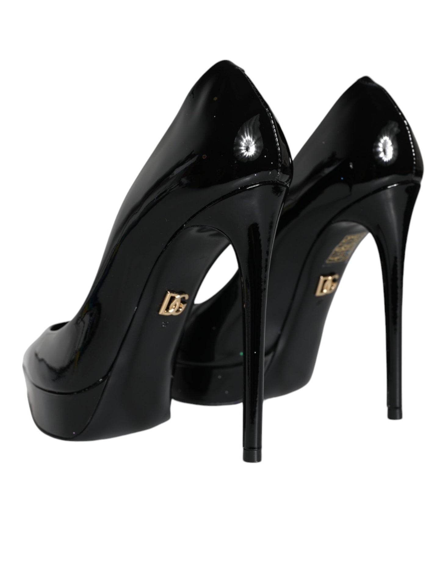 Dolce &amp; Gabbana Schwarze Pumps aus Leder mit Plateauabsatz