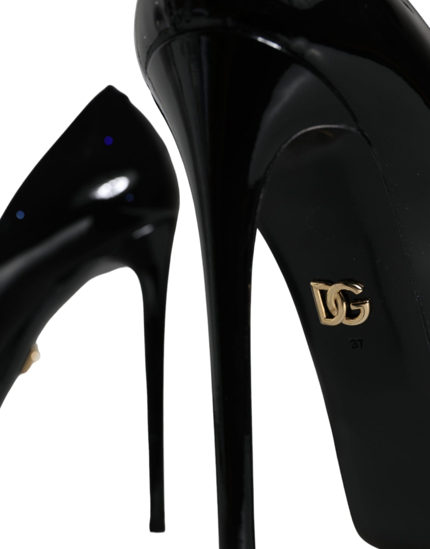 Dolce &amp; Gabbana Schwarze Pumps aus Leder mit Plateauabsatz
