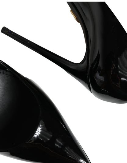 Dolce &amp; Gabbana Schwarze Pumps aus Leder mit Plateauabsatz