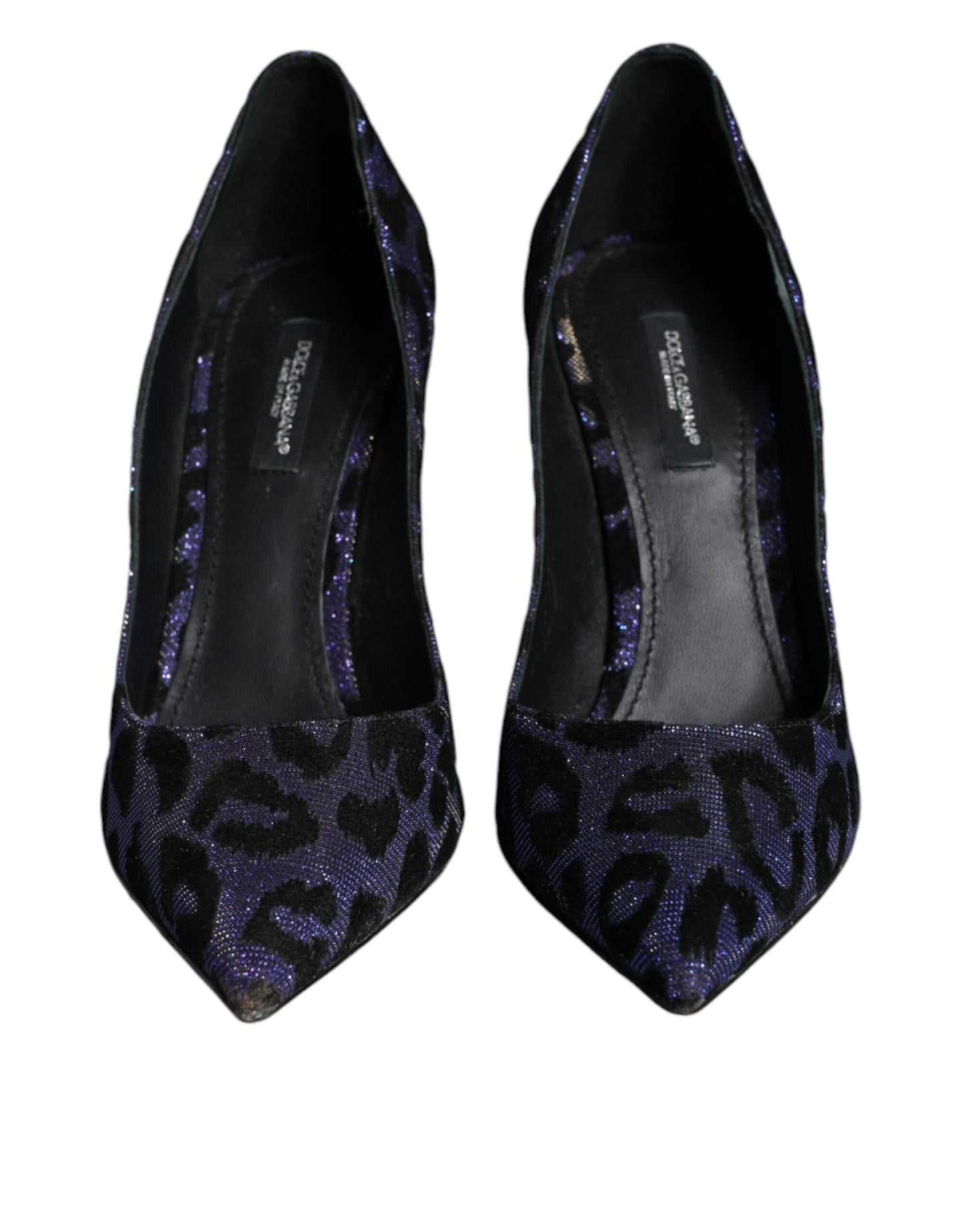 Dolce &amp; Gabbana Violett Leopard Lurex High Heels Pumps Schuhe
