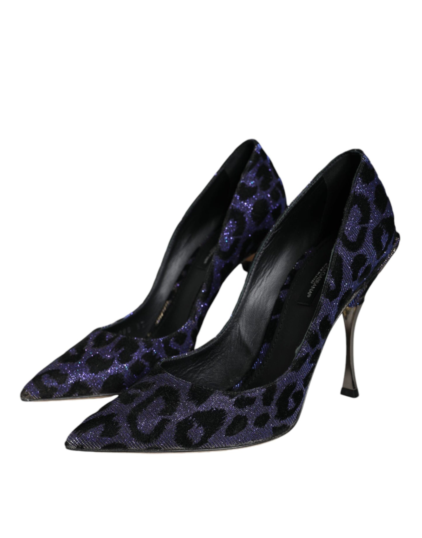 Dolce &amp; Gabbana Violett Leopard Lurex High Heels Pumps Schuhe