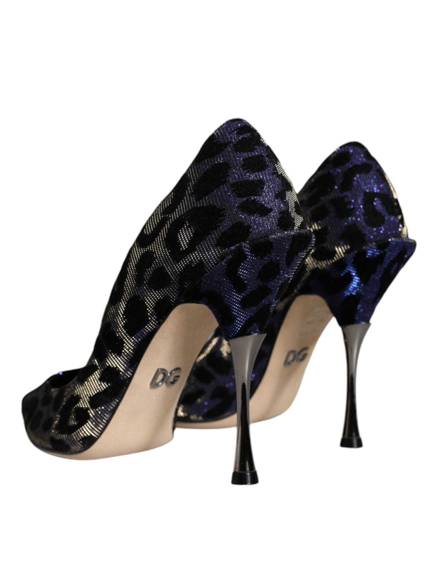 Dolce &amp; Gabbana Violett Leopard Lurex High Heels Pumps Schuhe