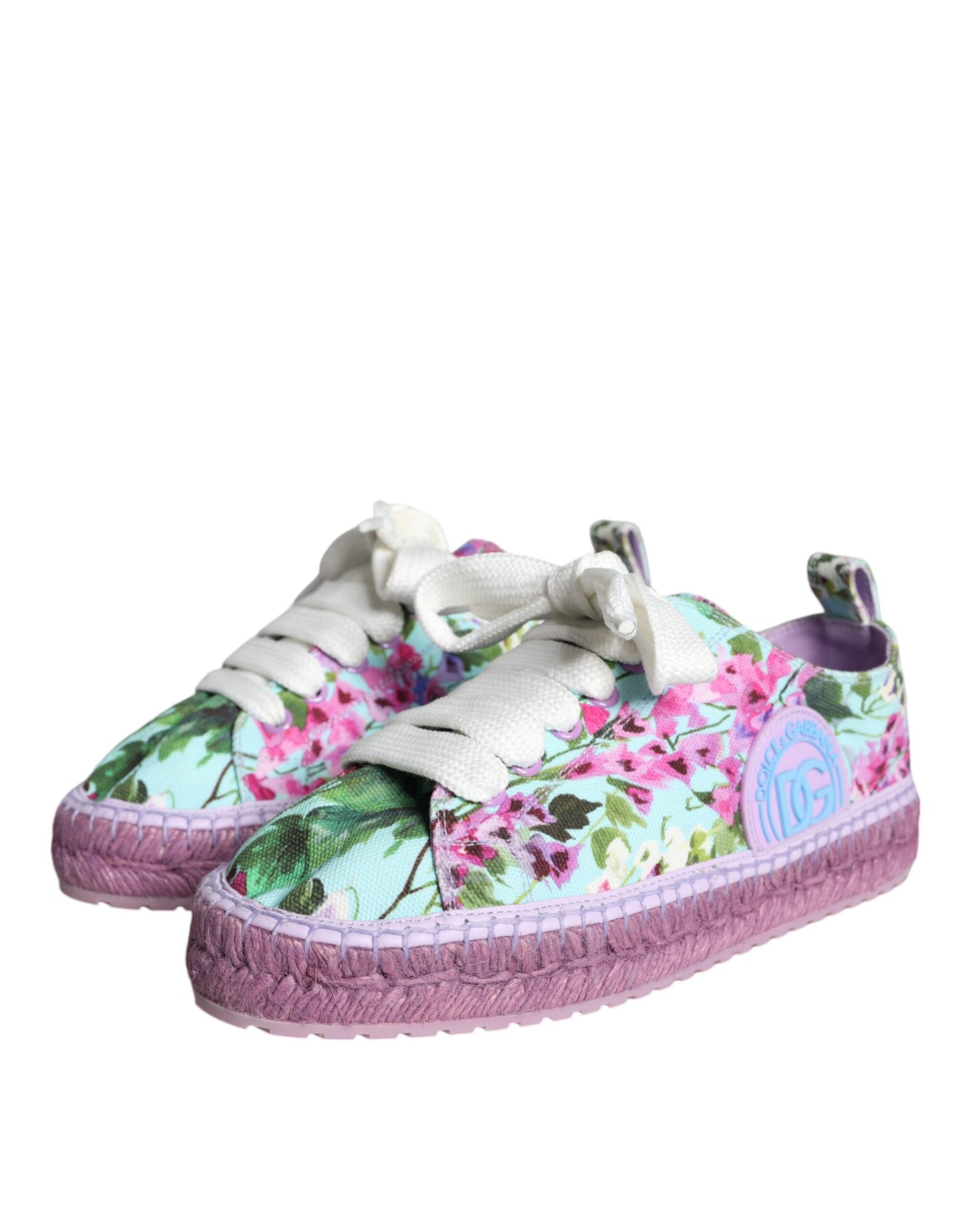 Dolce &amp; Gabbana – Espadrilles-Sneakers aus mehrfarbigem Canvas mit Blumenmuster