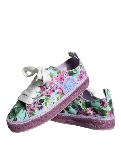 Dolce &amp; Gabbana – Espadrilles-Sneakers aus mehrfarbigem Canvas mit Blumenmuster
