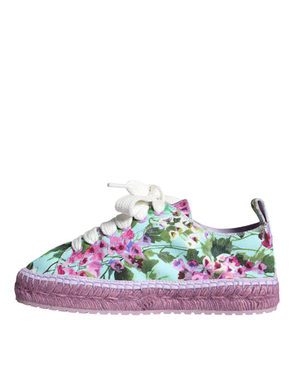 Dolce &amp; Gabbana – Espadrilles-Sneakers aus mehrfarbigem Canvas mit Blumenmuster