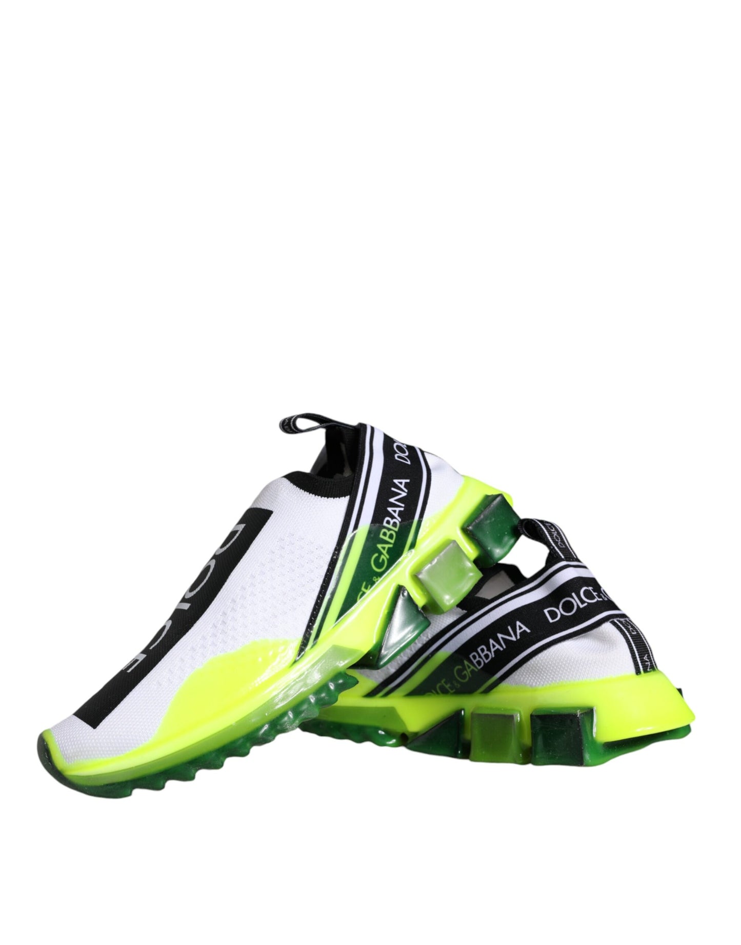 Dolce &amp; Gabbana Weiß Gelb Slip On Sorrento Sneakers Schuhe