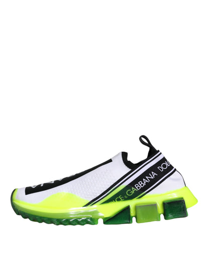 Dolce &amp; Gabbana Weiß Gelb Slip On Sorrento Sneakers Schuhe