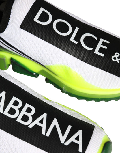 Dolce &amp; Gabbana Weiß Gelb Slip On Sorrento Sneakers Schuhe