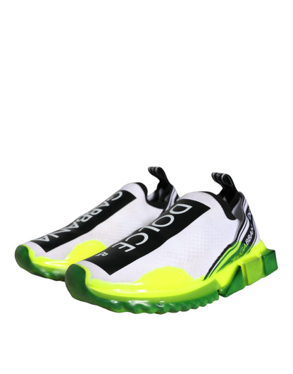 Dolce &amp; Gabbana Weiß Gelb Slip On Sorrento Sneakers Schuhe