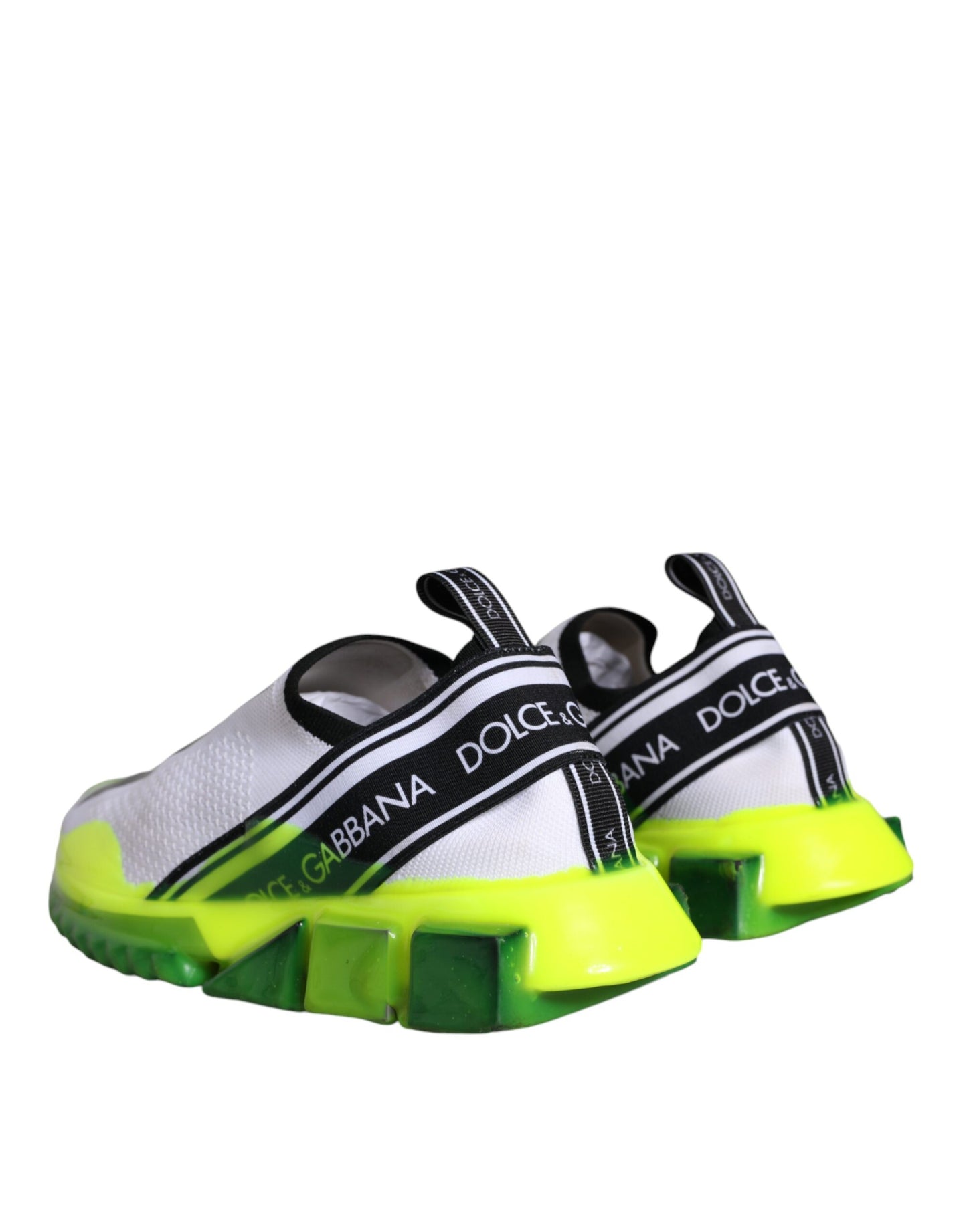 Dolce &amp; Gabbana Weiß Gelb Slip On Sorrento Sneakers Schuhe