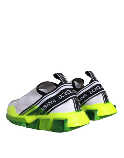 Dolce &amp; Gabbana Weiß Gelb Slip On Sorrento Sneakers Schuhe