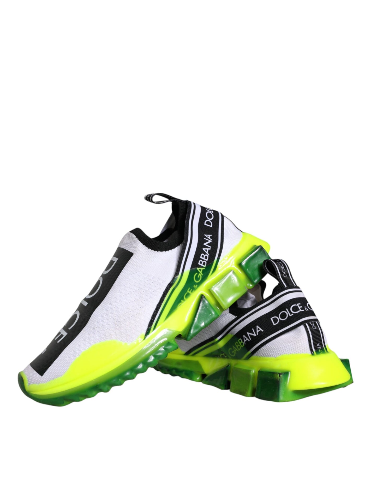 Dolce &amp; Gabbana Weiß Gelb Slip On Sorrento Sneakers Schuhe