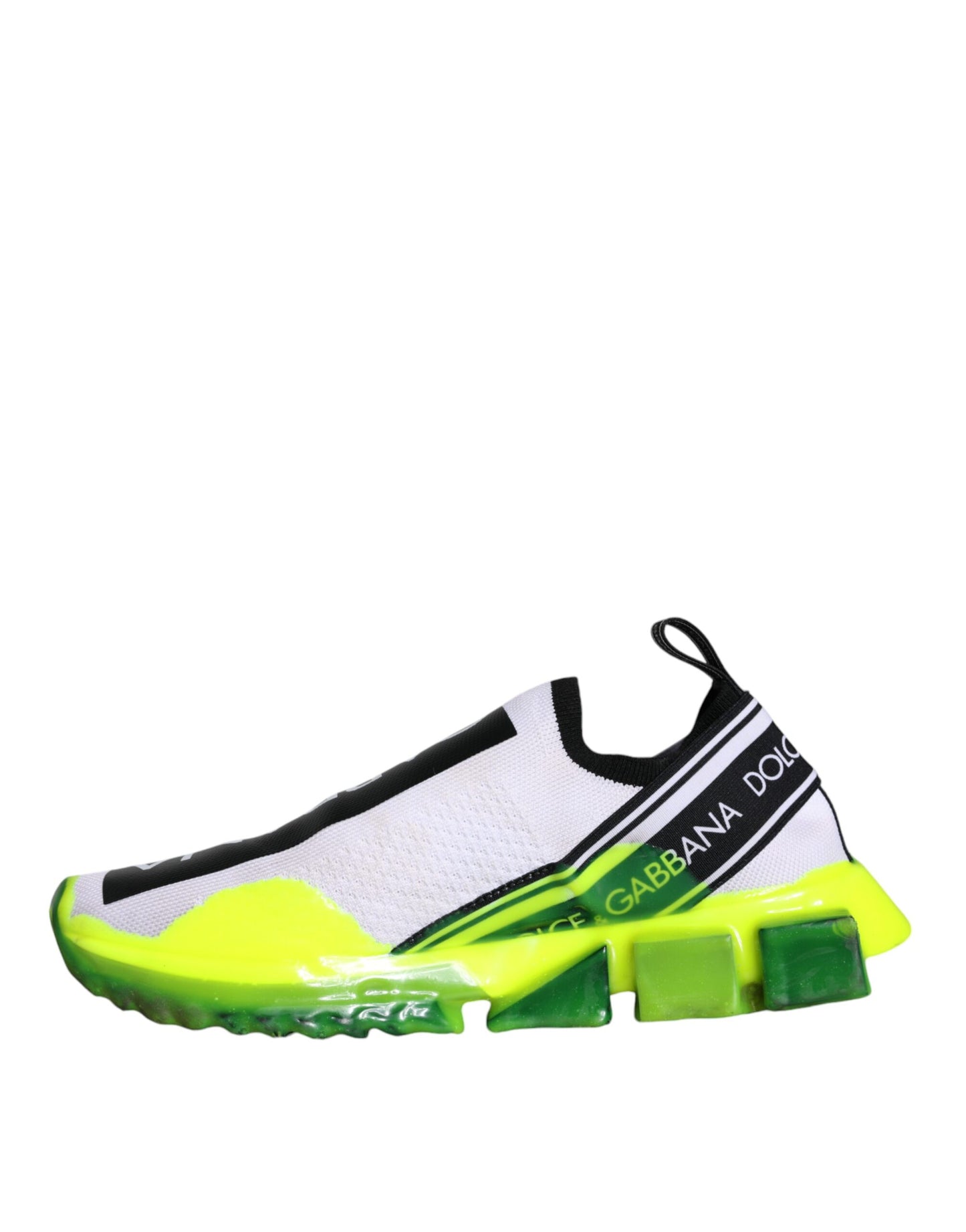 Dolce &amp; Gabbana Weiß Gelb Slip On Sorrento Sneakers Schuhe