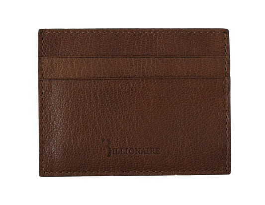 Billionaire Italian Couture – Kartenetui aus braunem Leder