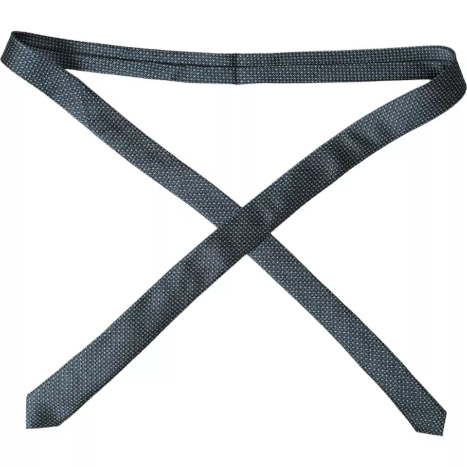 Dolce &amp; Gabbana – Grün gemusterte, verstellbare Herrenkrawatte aus 100 % Seide