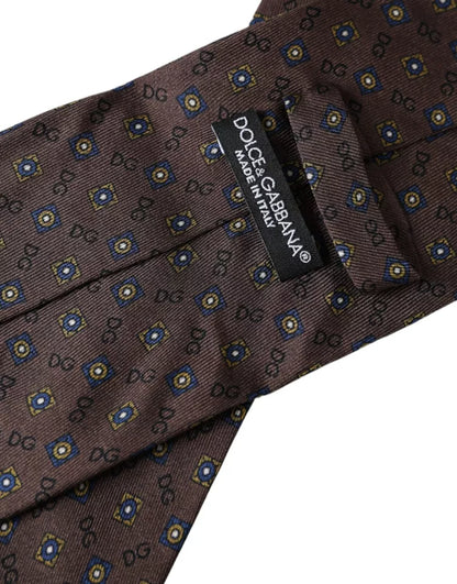 Dolce &amp; Gabbana – Verstellbare Herrenkrawatte aus brauner Seide mit Markenlogo