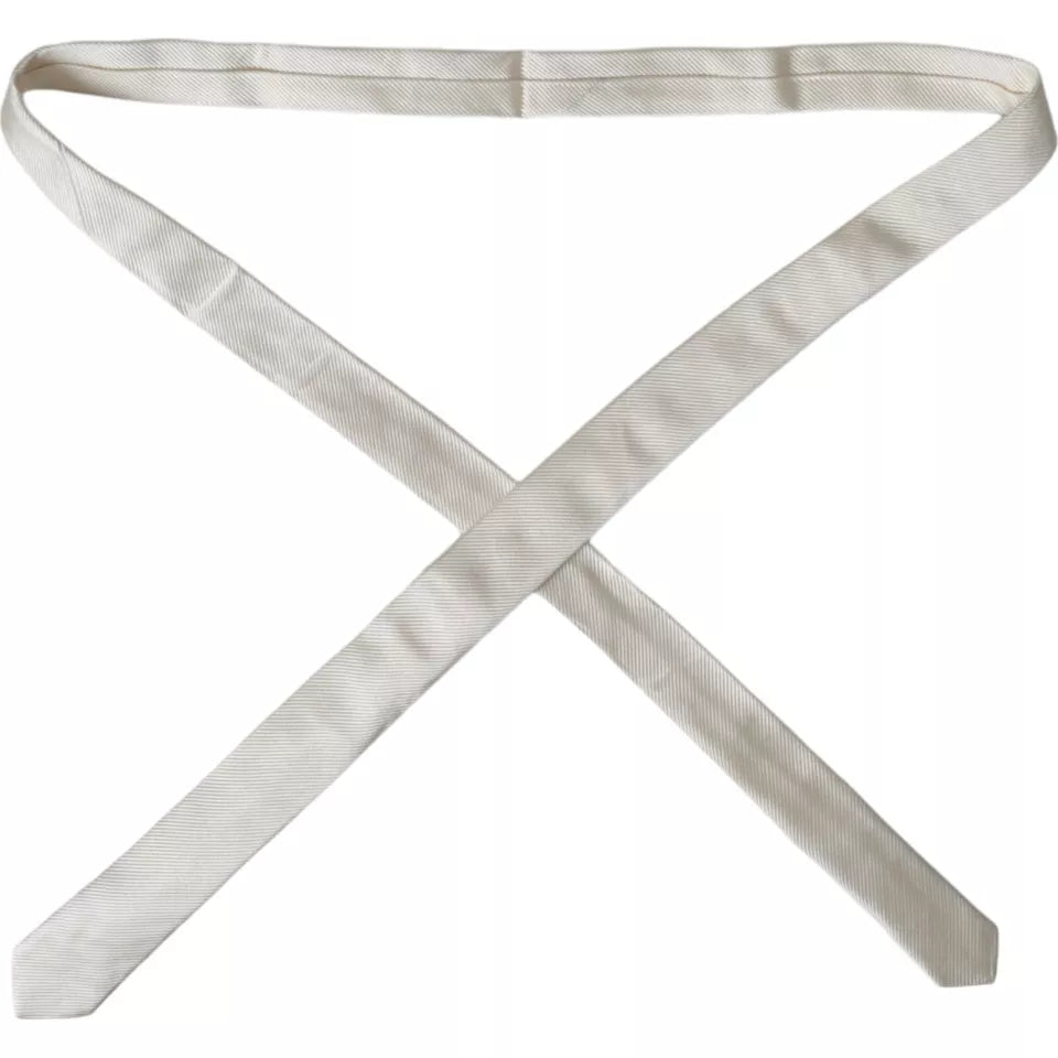 Dolce &amp; Gabbana – Verstellbare Krawatte aus 100 % Seide in Weiß