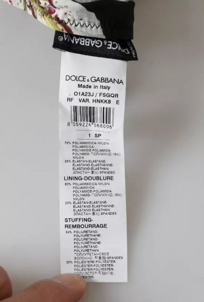 Dolce &amp; Gabbana Black Lily Neckholder-Bademode, Strandmode, Bikinioberteil