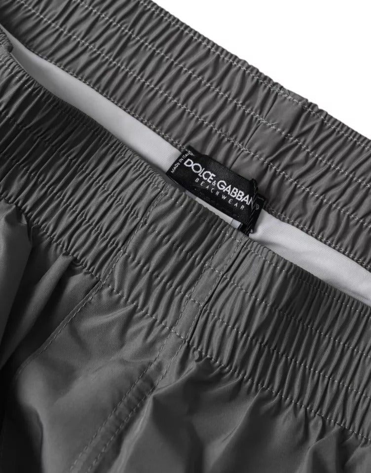 Dolce &amp; Gabbana Dunkelgrau Polyester Beachwear Shorts Bademode Herren