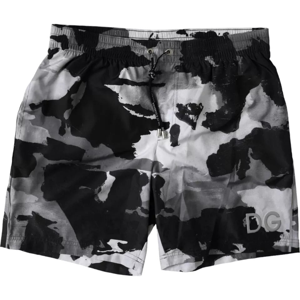 Dolce &amp; Gabbana Multicolor Camouflage DG Logo Beachwear Shorts Bademode
