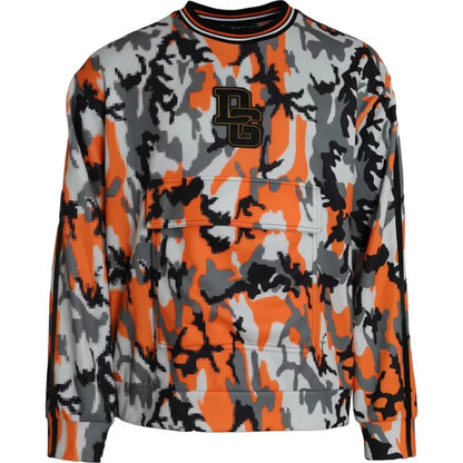 Dolce &amp; Gabbana Mehrfarbiger Camouflage-Pullover mit Rundhalsausschnitt