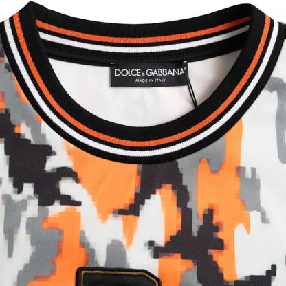 Dolce &amp; Gabbana Mehrfarbiger Camouflage-Pullover mit Rundhalsausschnitt