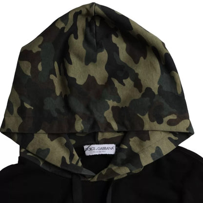 Dolce &amp; Gabbana Schwarzer Camouflage-Kapuzenpullover